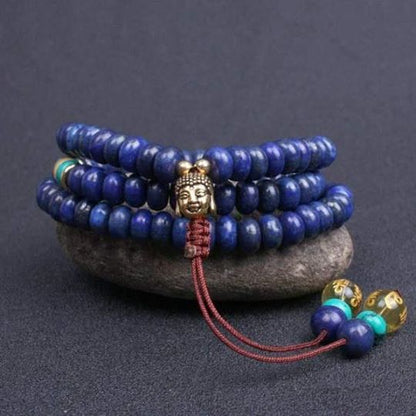 Natural Lapis Lazuli Buddha Mala