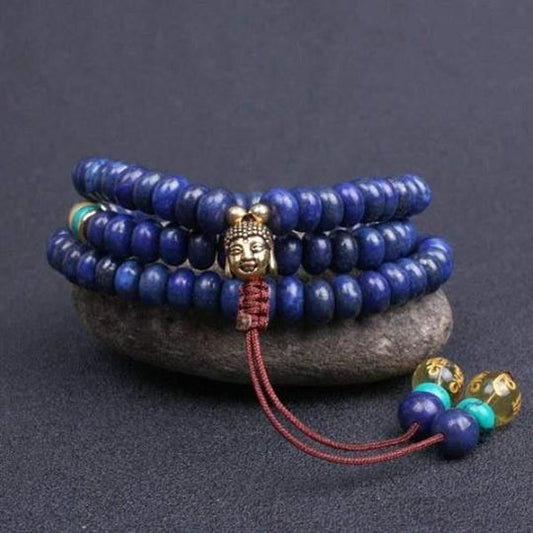 Natural Lapis Lazuli Buddha Mala
