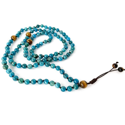 Natural Blue Aventurine Knotted Mala