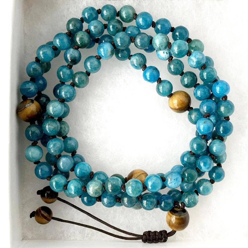 Natural Blue Aventurine Knotted Mala