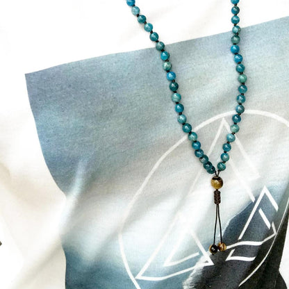 Natural Blue Aventurine Knotted Mala