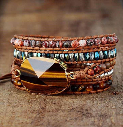 Motivation Tiger Eye Wrap Bracelet