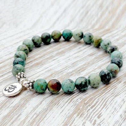 Natural African Turquoise Om Bracelet