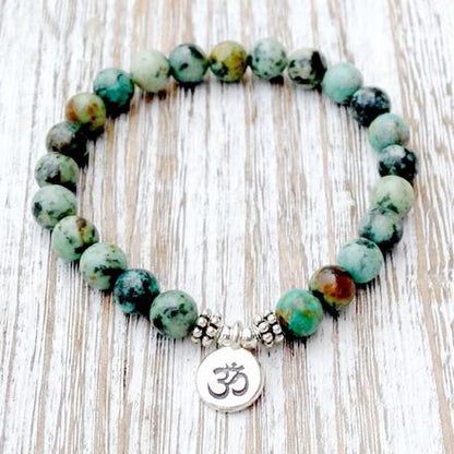 Natural African Turquoise Om Bracelet