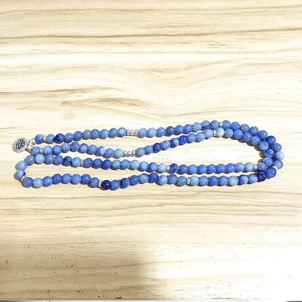 Natural Blue Aventurine Lotus Mala