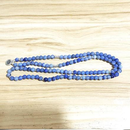 Natural Blue Aventurine Lotus Mala