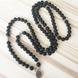 Natural Matte Black Onyx Lotus Mala